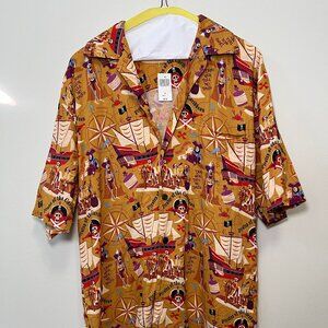 NWT Disneyland Pirates of the Caribbean x Shag Button-Down Shirt - Unisex Small